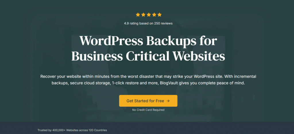 BlogVault - best backup WordPress