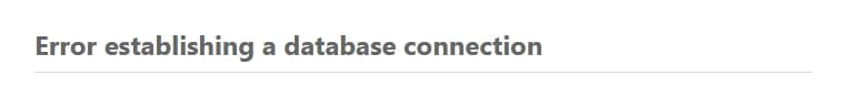 Error establishing a database connection
