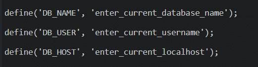 Correct database credentials to fix WordPress Error Establishing a Database Connection