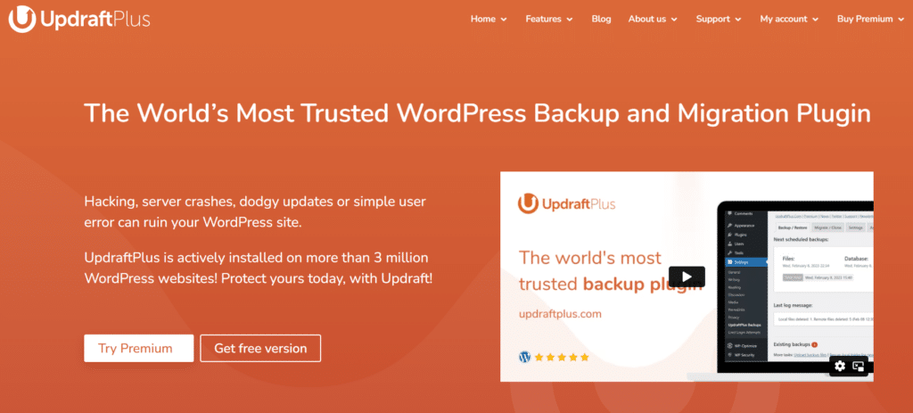 Updraftplus one of the best WordPress backup solution