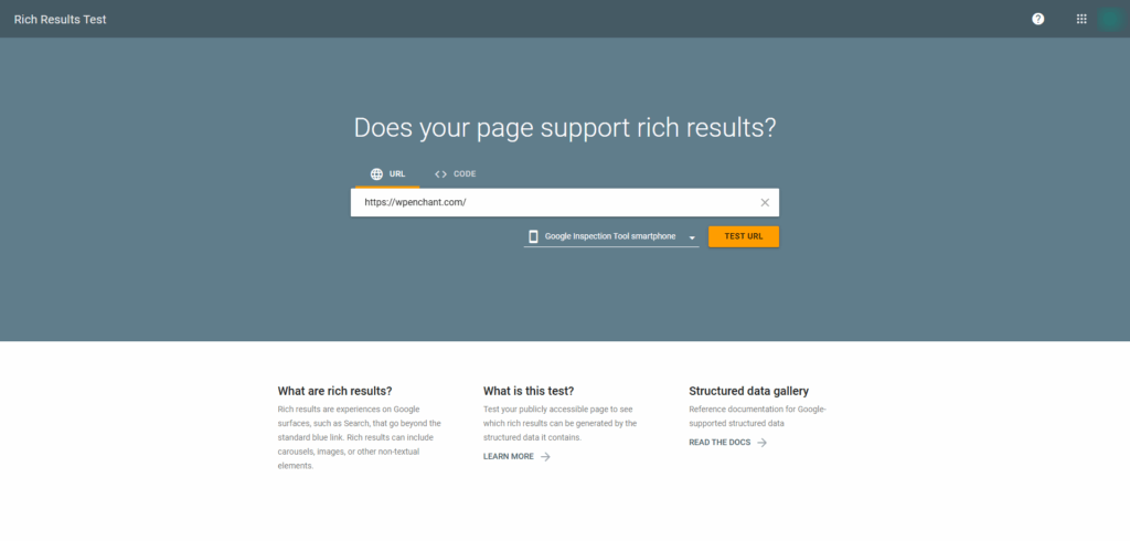Google rich results test