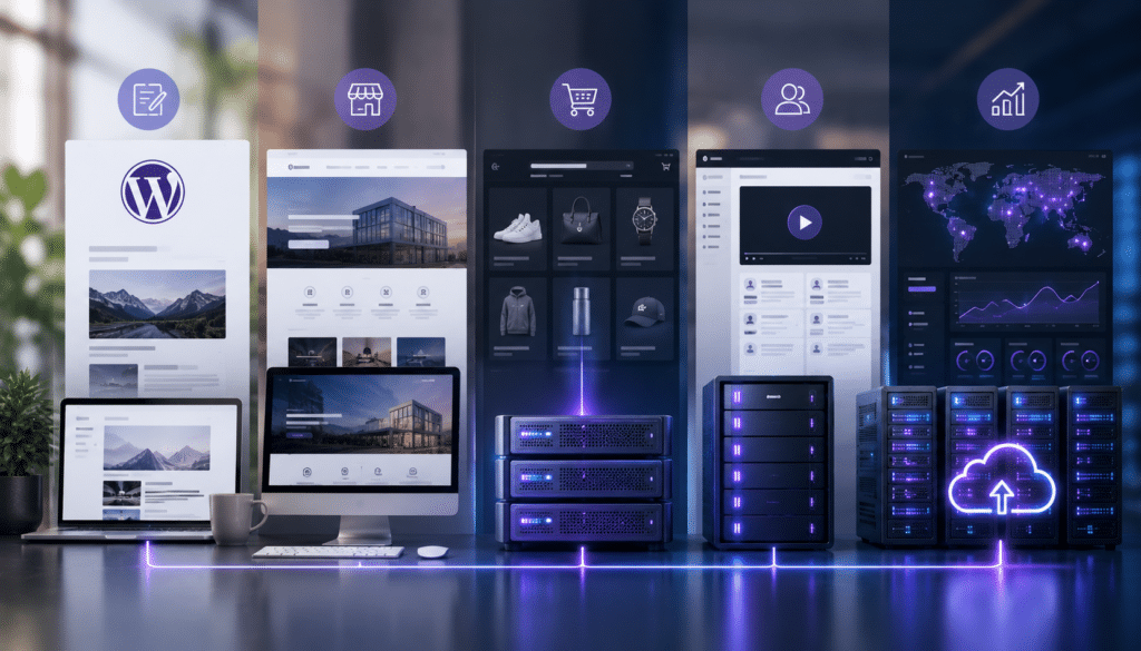 WordPress hosting requirements for different business models and website traffic levels